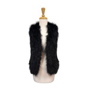 NEW Club Monaco Black Feather Vest Size S Small